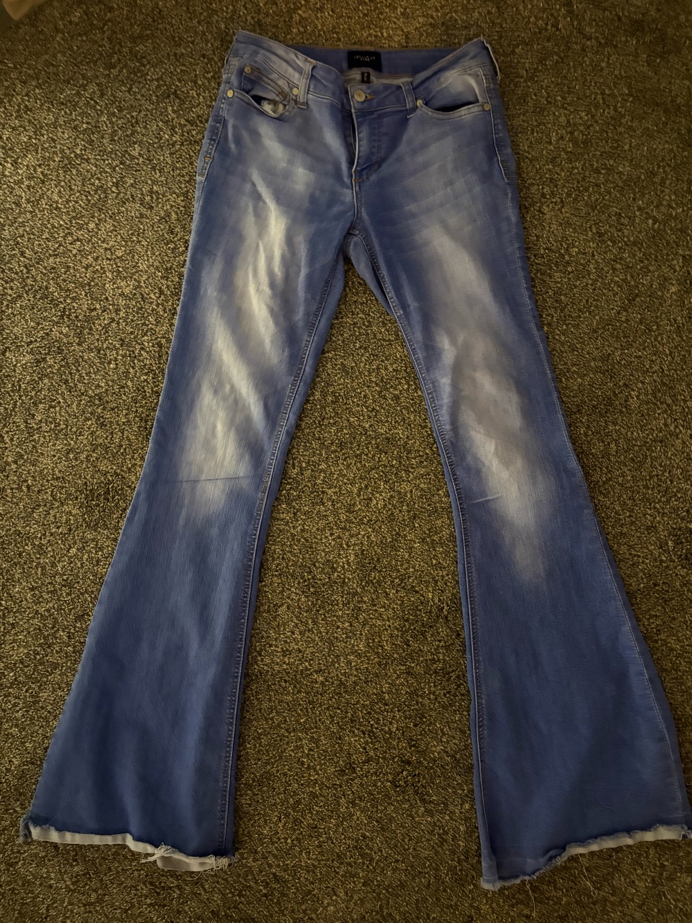 Celebrity Pink Blue Flare Jeans with Faded Wash